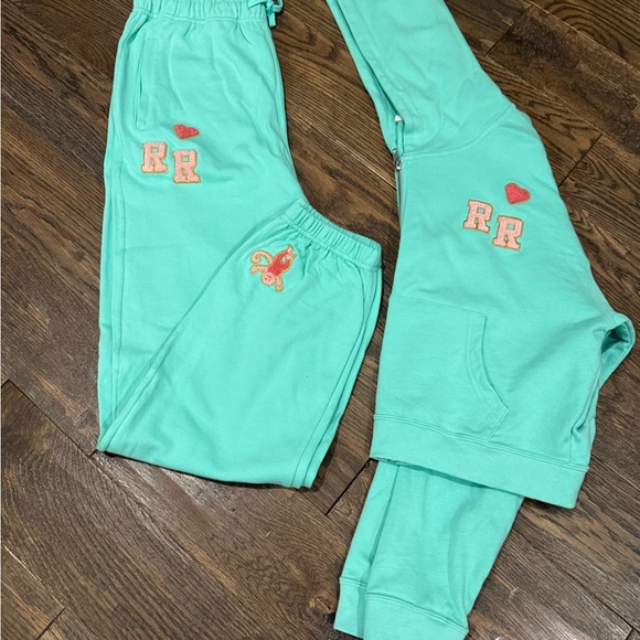 Roller Rabbit Pants - Roller Rabbit Women’s Teal hoodie and joggers
